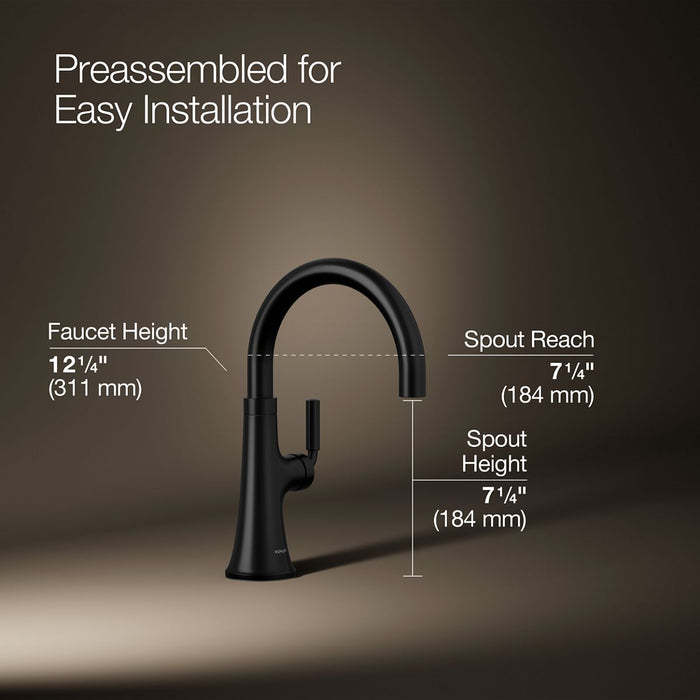 KOHLER K-23767 Tone Single-handle bar sink faucet, matte black - view 5