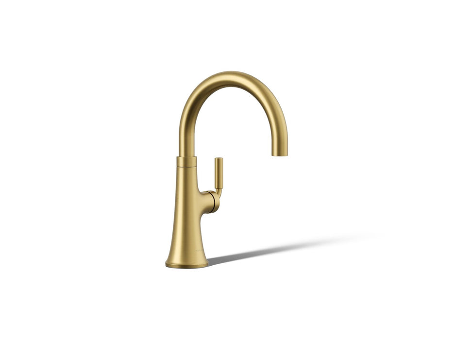 KOHLER K-23767 Tone Single-handle bar sink faucet, vibrant brushed moderne brass