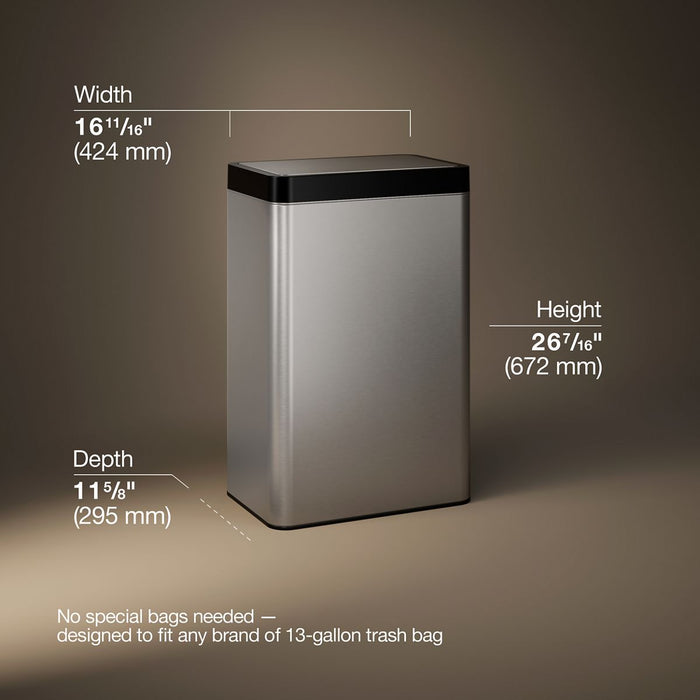 KOHLER K-23825 13-gallon touchless stainless steel trash can - view 5