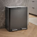 KOHLER K-23828 21.7-gallon stainless steel dual-bin step trash can, black stainless - view 2