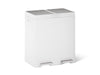 KOHLER K-23828 21.7-gallon stainless steel dual-bin step trash can, stainless steel white