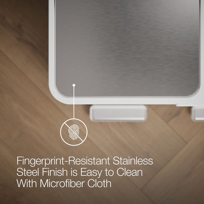 KOHLER K-23828 21.7-gallon stainless steel dual-bin step trash can, stainless steel white - view 5
