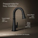KOHLER K-23830 Riff Pull-down kitchen sink faucet with three-function sprayhead, matte black - view 5