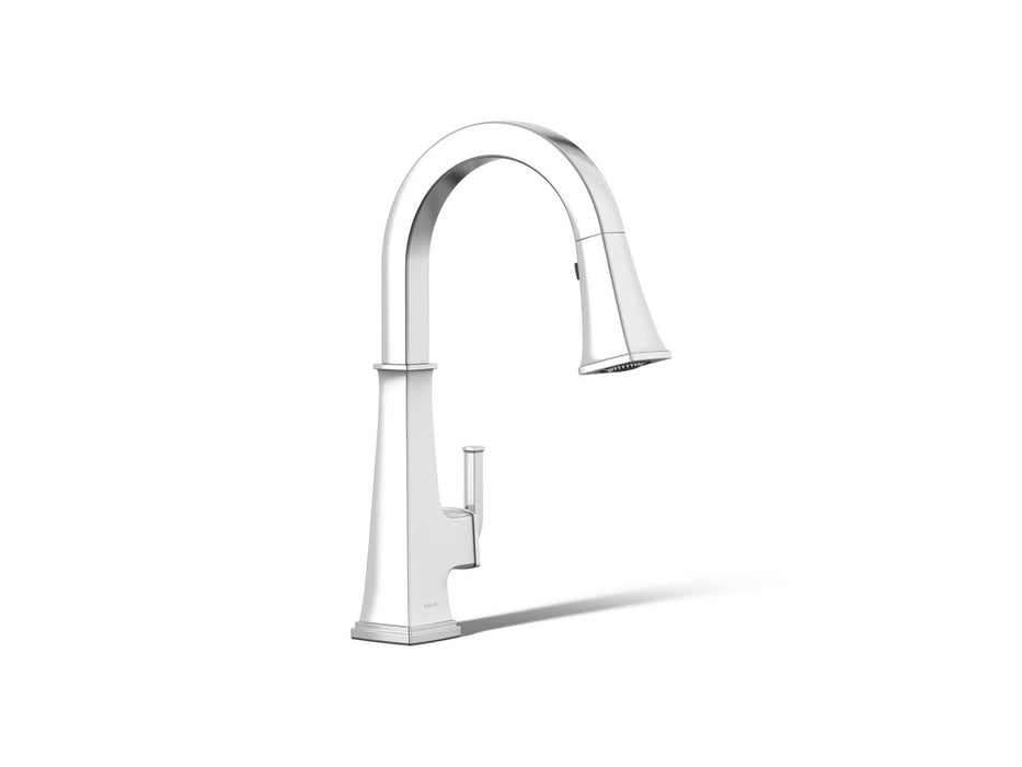 KOHLER K-23830 Riff Pull-down kitchen sink faucet with three-function sprayhead, polished chrome