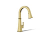 KOHLER K-23830 Riff Pull-down kitchen sink faucet with three-function sprayhead, vibrant brushed moderne brass