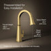 KOHLER K-23830 Riff Pull-down kitchen sink faucet with three-function sprayhead, vibrant brushed moderne brass - view 4