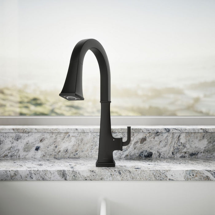 KOHLER K-23832 Riff Touchless pull-down kitchen sink faucet with three-function sprayhead, matte black - view 4