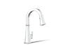 KOHLER K-23832 Riff Touchless pull-down kitchen sink faucet with three-function sprayhead, polished chrome