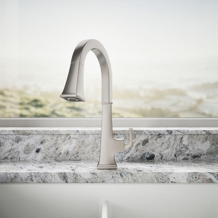 KOHLER K-23832 Riff Touchless pull-down kitchen sink faucet with three-function sprayhead, vibrant stainless - view 4