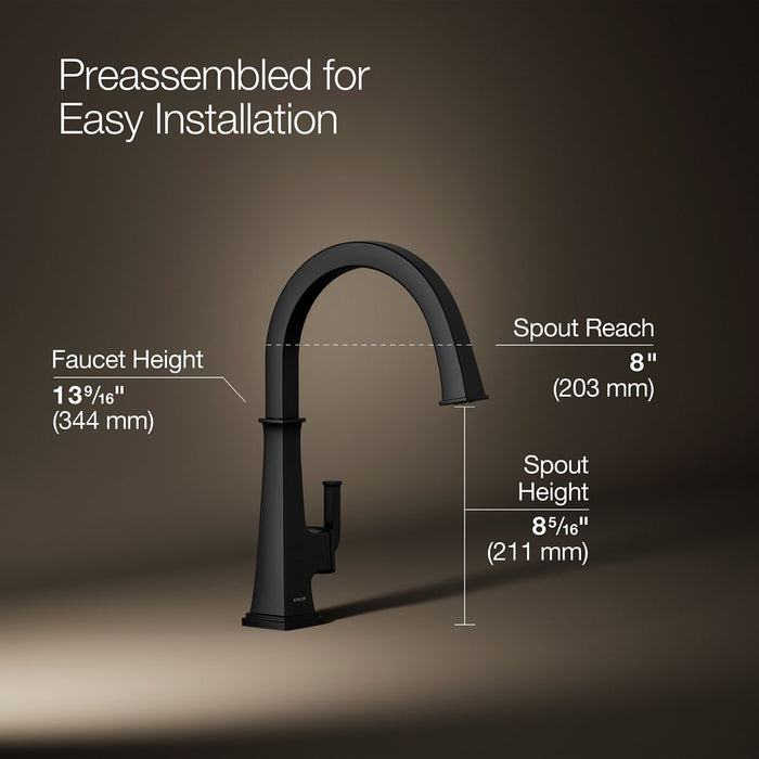 KOHLER K-23833 Riff Single-handle bar sink faucet, matte black - view 5
