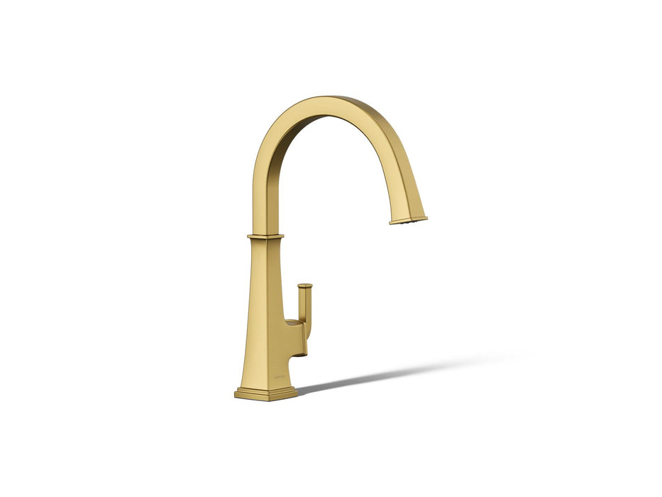 KOHLER K-23833 Riff Single-handle bar sink faucet, vibrant brushed moderne brass