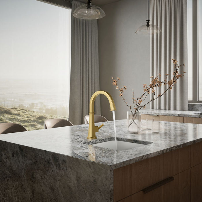 KOHLER K-23833 Riff Single-handle bar sink faucet, vibrant brushed moderne brass - view 3