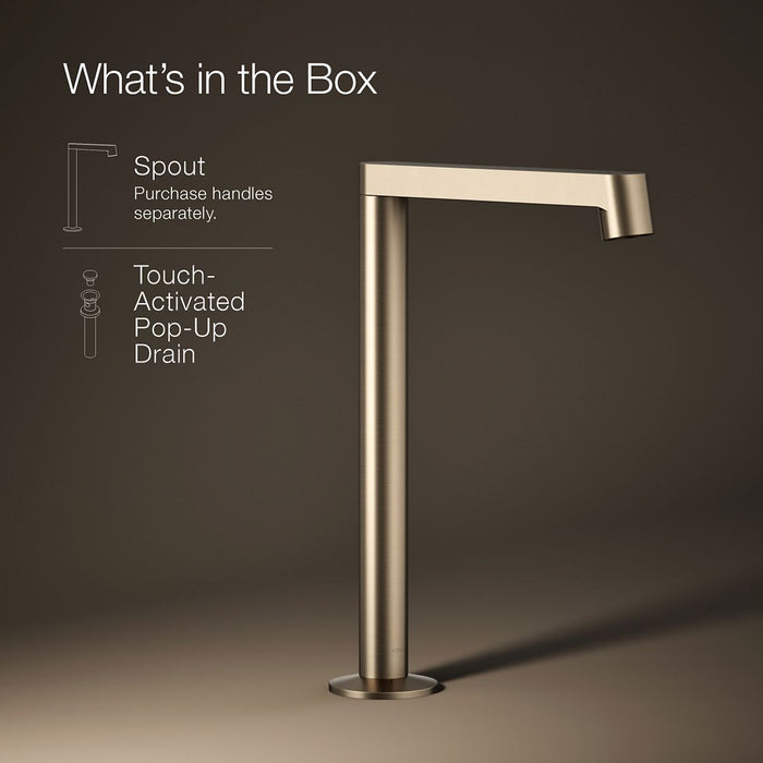 KOHLER K-23887 Components Bathroom sink faucet spout with Row design, 1.2 gpm