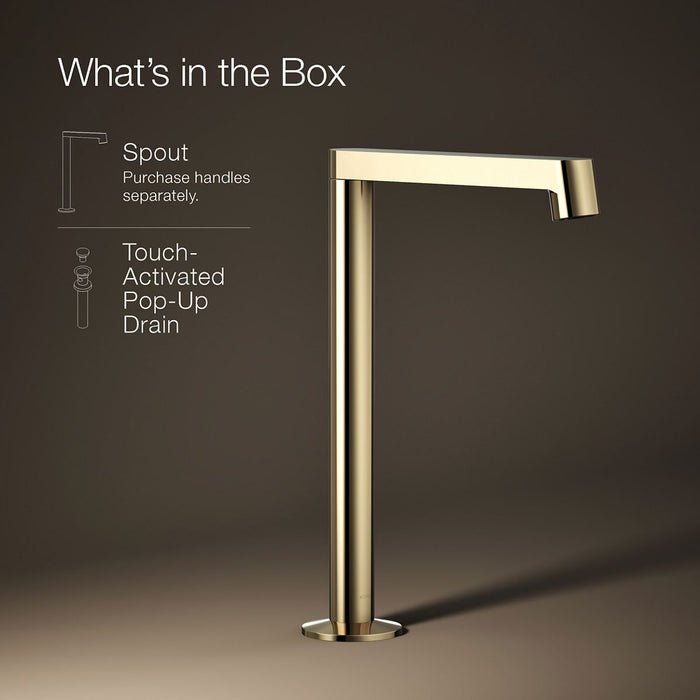 KOHLER K-23887 Components Bathroom sink faucet spout with Row design, 1.2 gpm