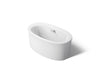 KOHLER K-24008-GH Sunstruck 60-1/2" x 34-1/2" freestanding Heated BubbleMassage air bath with straight shroud, white