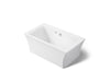 KOHLER K-24011-W1 Stargaze 60" x 34" freestanding bath with Bask heated surface and fluted shroud, white