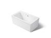 KOHLER K-24018-GH Stargaze 60" x 34" freestanding Heated BubbleMassage air bath with straight shroud, white