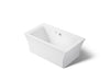 KOHLER K-24019-GH Stargaze 60" x 34" freestanding Heated BubbleMassage air bath with fluted shroud, white