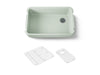 KOHLER K-24268 Ironridge 34" undermount single-bowl farmhouse kitchen sink, aspen green