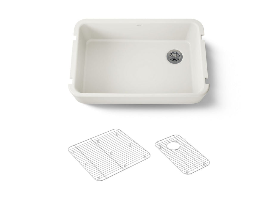 KOHLER K-24268 Ironridge 34" undermount single-bowl farmhouse kitchen sink