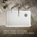 KOHLER K-24268 Ironridge 34" undermount single-bowl farmhouse kitchen sink, white - view 5