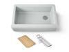 KOHLER K-24564 Riverby 35-3/4" undermount single-bowl farmhouse workstation kitchen sink, ice grey