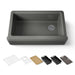 KOHLER K-24564-PC Riverby 35-3/4" undermount single-bowl farmhouse workstation kitchen sink, thunder grey - view 5