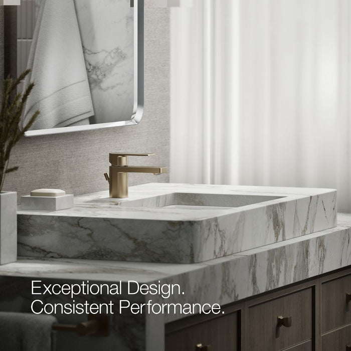KOHLER K-24804-4 Parallel Low single-handle bathroom sink faucet, 1.2 gpm