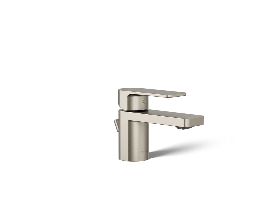 KOHLER K-24804-4 Parallel Low single-handle bathroom sink faucet, 1.2 gpm, vibrant brushed nickel