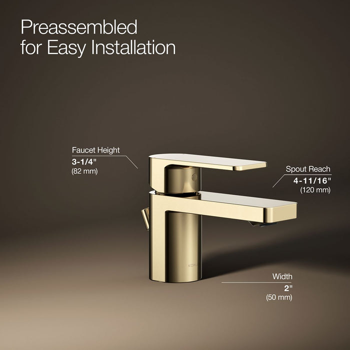 KOHLER K-24804-4K Parallel Low single-handle bathroom sink faucet, 1.0 gpm