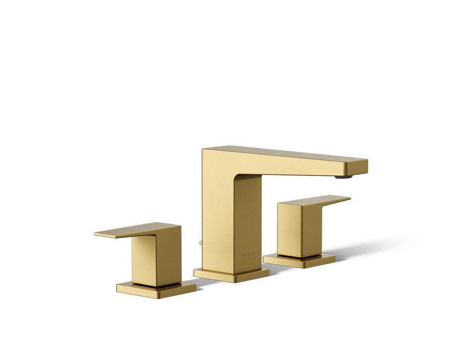 KOHLER K-24857-4 Honesty Widespread bathroom sink faucet, 0.5 gpm, vibrant brushed moderne brass