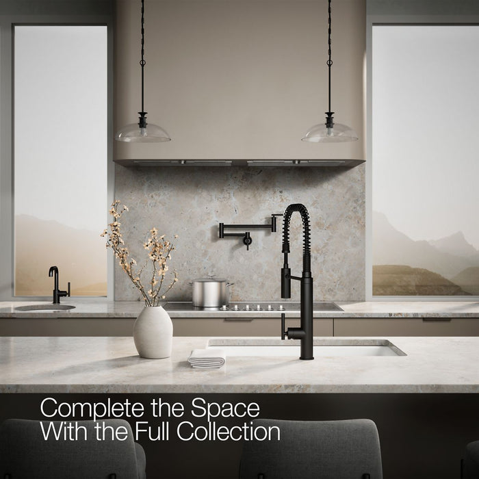 KOHLER K-24982 Purist Semi-professional kitchen sink faucet with three-function sprayhead, matte black - view 2