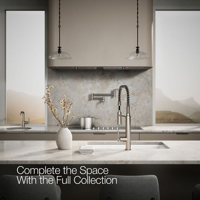 KOHLER K-24982 Purist Semi-professional kitchen sink faucet with three-function sprayhead