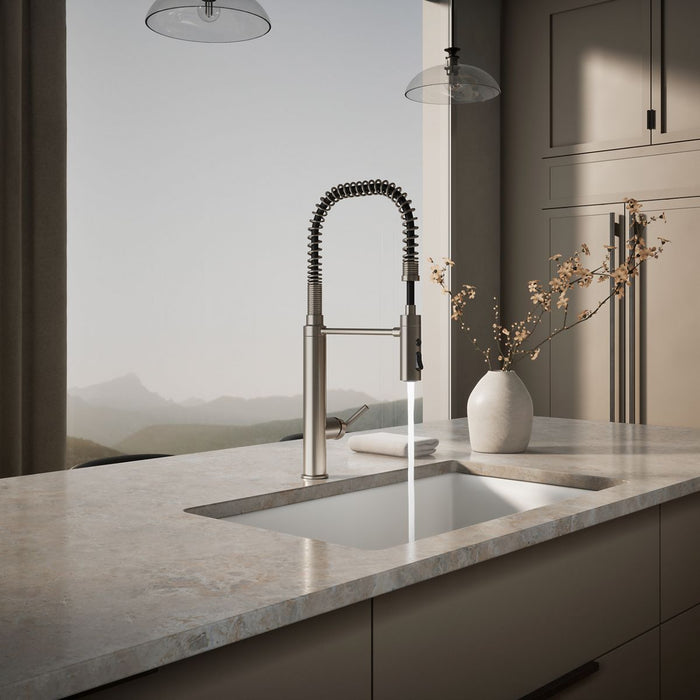 KOHLER K-24982 Purist Semi-professional kitchen sink faucet with three-function sprayhead