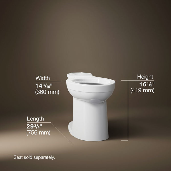 KOHLER K-25076-SS Kingston Elongated toilet bowl, white - view 4