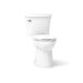 KOHLER K-25077-T Kingston Two-piece elongated toilet, 1.28 gpf, white