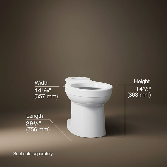 KOHLER K-25086-0 K-25086 Kingston Elongated Toilet Bowl, white - view 4