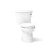 KOHLER K-25087-TR Kingston Two-piece elongated toilet, 1.28 gpf, white