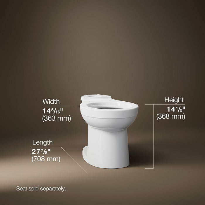 KOHLER K-25096-SS Kingston Round-front toilet bowl, white - view 4