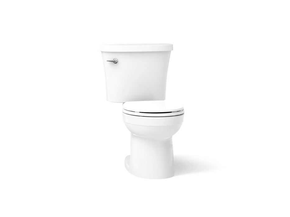 KOHLER K-25097-SST Kingston Two-piece round-front toilet, 1.28 gpf, white