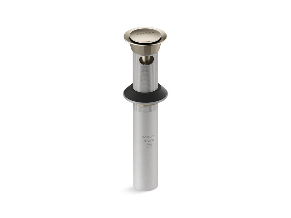 KOHLER K-25322 Clicker drain with overflow, vibrant brushed bronze
