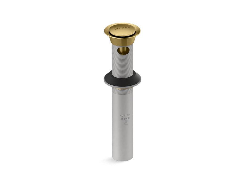 KOHLER K-25322 Clicker drain with overflow, vibrant brushed moderne brass