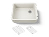 KOHLER K-25766 Ironridge 28" undermount single-bowl farmhouse kitchen sink, biscuit