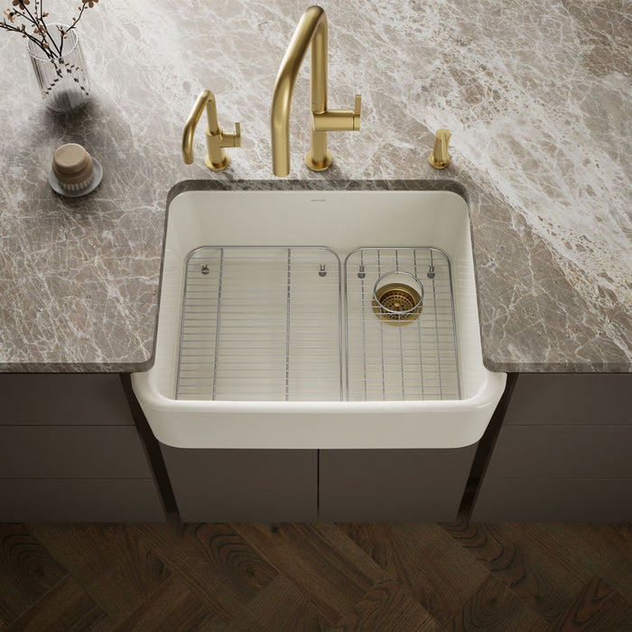 KOHLER K-25766 Ironridge 28" undermount single-bowl farmhouse kitchen sink, biscuit - view 4