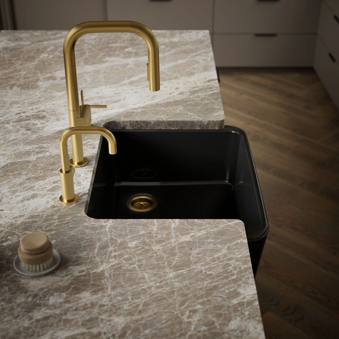 KOHLER K-25766 Ironridge 28" undermount single-bowl farmhouse kitchen sink, black black - view 3