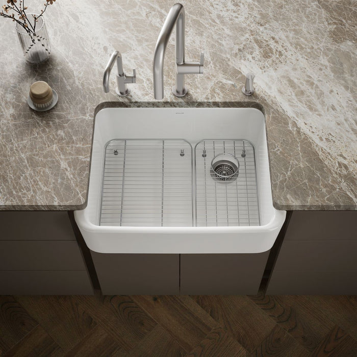 KOHLER K-25766 Ironridge 28" undermount single-bowl farmhouse kitchen sink, white - view 3