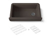 KOHLER K-25784 Cairn Undermount single-bowl farmhouse kitchen sink, matte brown