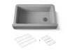 KOHLER K-25784 Cairn Undermount single-bowl farmhouse kitchen sink, matte grey