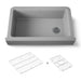 KOHLER K-25784 Cairn Undermount single-bowl farmhouse kitchen sink, matte grey - view 3