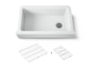 KOHLER K-25784 Cairn Undermount single-bowl farmhouse kitchen sink, matte white